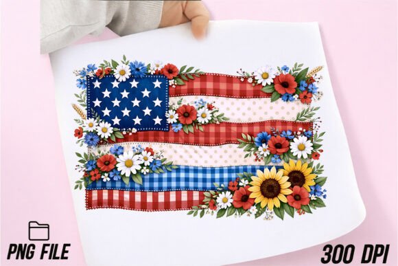 American Flag Floral PNG: A Versatile Patriotic Design Asset