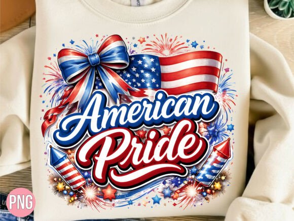 American Pride July 4th Fireworks PNG for Design