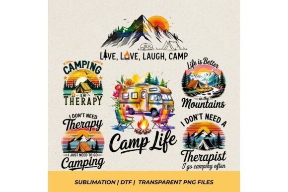 Camping PNG Bundle: Mountain Adventure Design Assets