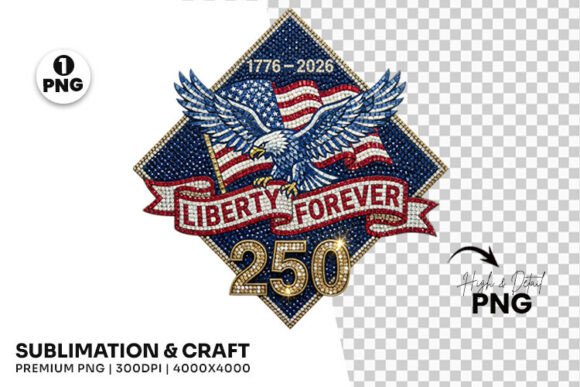 Liberty Forever 250 Patriotic Eagle PNG: A Design Asset for the America 250 Celebration