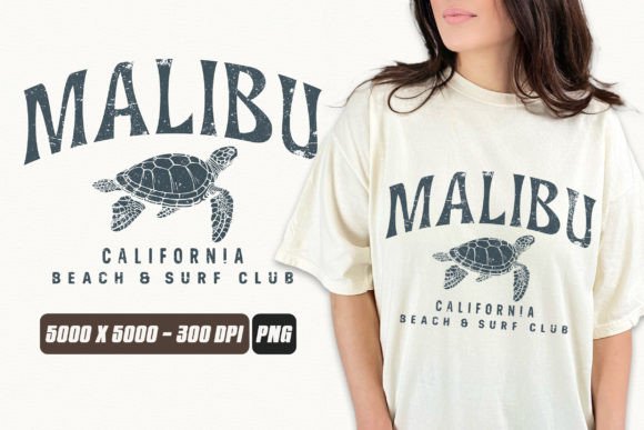 Malibu California Beach PNG Sublimation: Summer Design Asset