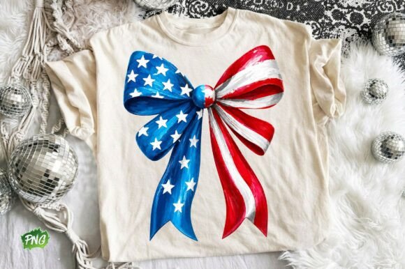 Patriotic Charm: The 4th of July Coquette Bow Png