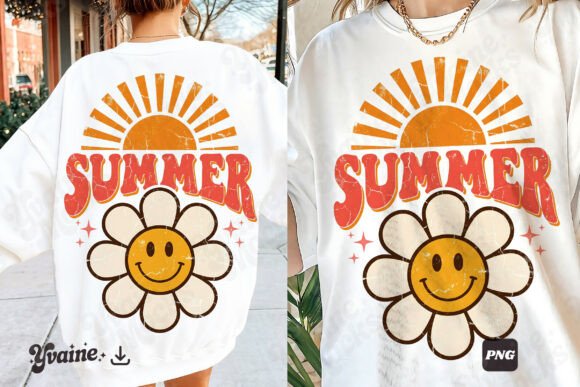 Retro Summer Smile: A Groovy Design Asset