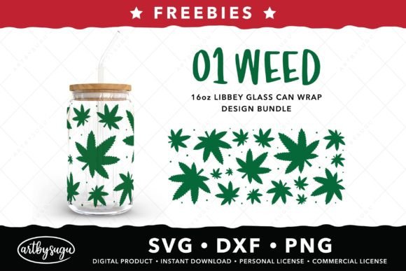 Weed Libbey Glass Can Wrap Svg Freebies